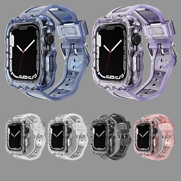 TPU-Uhrenarmband mit integriertem Gehäuse, For Apple Watch Series 8&7 41mm/SE 2&6&SE&5&4 40mm, For Apple Watch Series 8&7 45mm / SE 2&6&SE&5&4 44mm – Bild 2