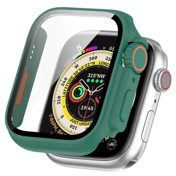 EDA004555001A.jpg Gehärtete Folie + PC-integrierte Uhrenschutzhülle, For Apple Watch Series SE 2 / 6 / SE / 5 / 4 40mm, For Apple Watch Series 9 / 8 / 7 41mm, For Apple Watch Series SE 2 / 6 / SE / 5 / 4 44mm, For Apple Watch Series 9 / 8 / 7 45mm – Bild 1