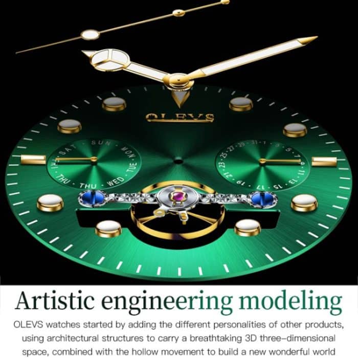 OLEVS 6605 Herren Multifunktionale wasserdichte mechanische Uhr – Bild 3