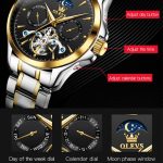 OLEVS 6650 Herren Multifunktionale wasserdichte Hohlstahlarmband Mechanische Uhr – Bild 8