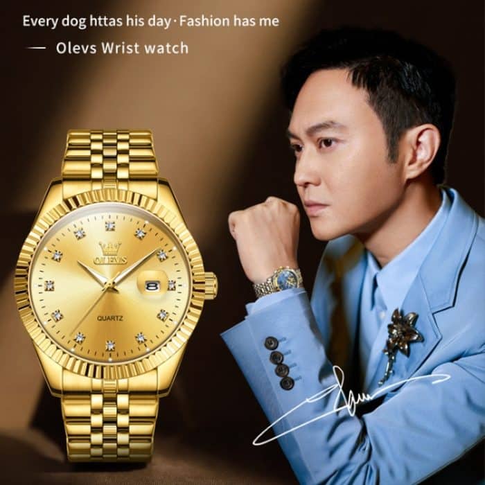 OLEVS 5526 Herren-Diamantbesatz, leuchtende, wasserdichte Quarzuhr – Bild 3