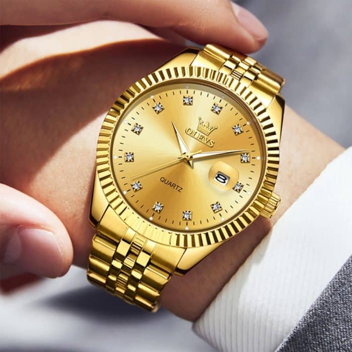 OLEVS 5526 Herren-Diamantbesatz, leuchtende, wasserdichte Quarzuhr – Bild 6