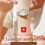 OLEVS 5526 Damen-Diamant-Set, leuchtende, wasserdichte Quarzuhr – Bild 3