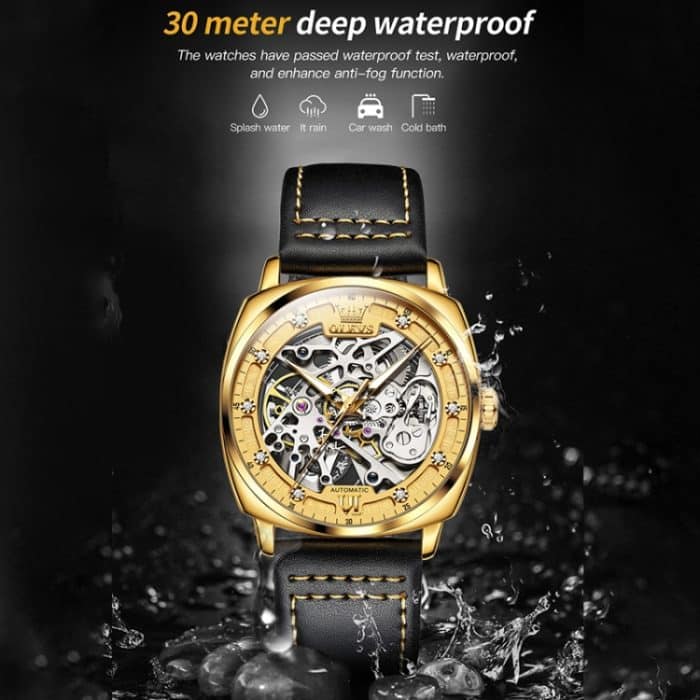 EDA004745501A_6.jpg OLEVS 6651 Männer leuchtende wasserdichte hohle mechanische Uhr – Bild 7