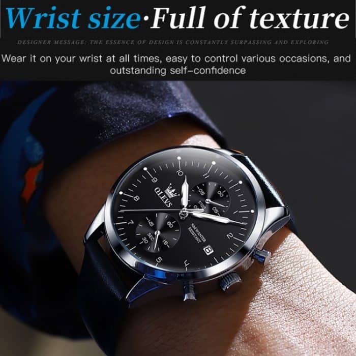 OLEVS 2880 Herren-Multifunktions-Business-Quarzuhr mit wasserdichtem Lederarmband – Bild 8