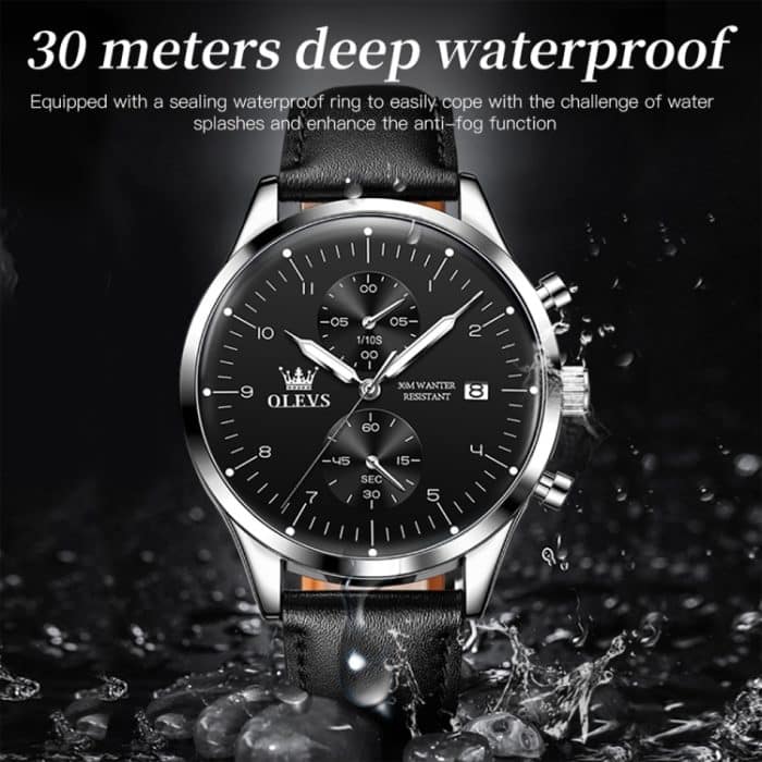OLEVS 2880 Herren-Multifunktions-Business-Quarzuhr mit wasserdichtem Lederarmband – Bild 10