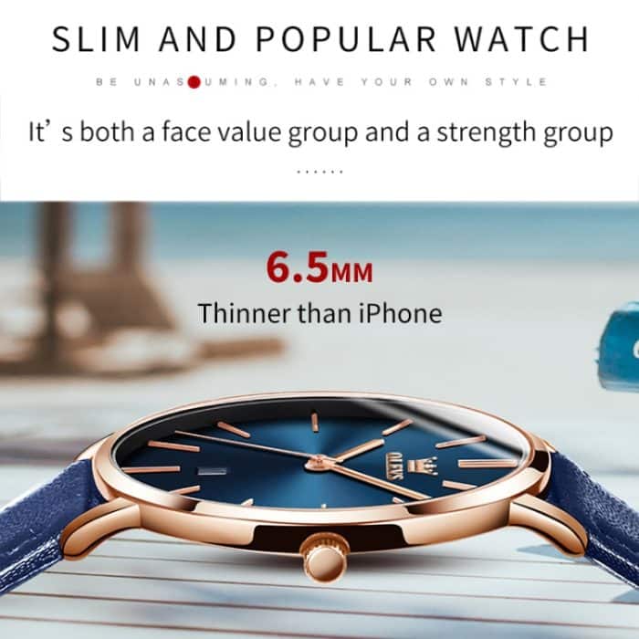 OLEVS 5869 Herren-Business-Quarzuhr, wasserdicht, echtes Lederarmband – Bild 4