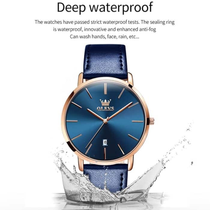 OLEVS 5869 Herren-Business-Quarzuhr, wasserdicht, echtes Lederarmband – Bild 7