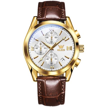 OLEVS 2872 Herren Drei Augen Sechs Nadeln Chronograph Wasserdichte Quarzuhr