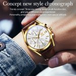 OLEVS 2872 Herren Drei Augen Sechs Nadeln Chronograph Wasserdichte Quarzuhr – Bild 3