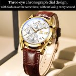 OLEVS 2872 Herren Drei Augen Sechs Nadeln Chronograph Wasserdichte Quarzuhr – Bild 8