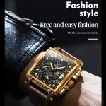 OLEVS 9925 Herrenuhr mit quadratischem Zifferblatt, multifunktionale, wasserdichte Quarzuhr – Bild 8