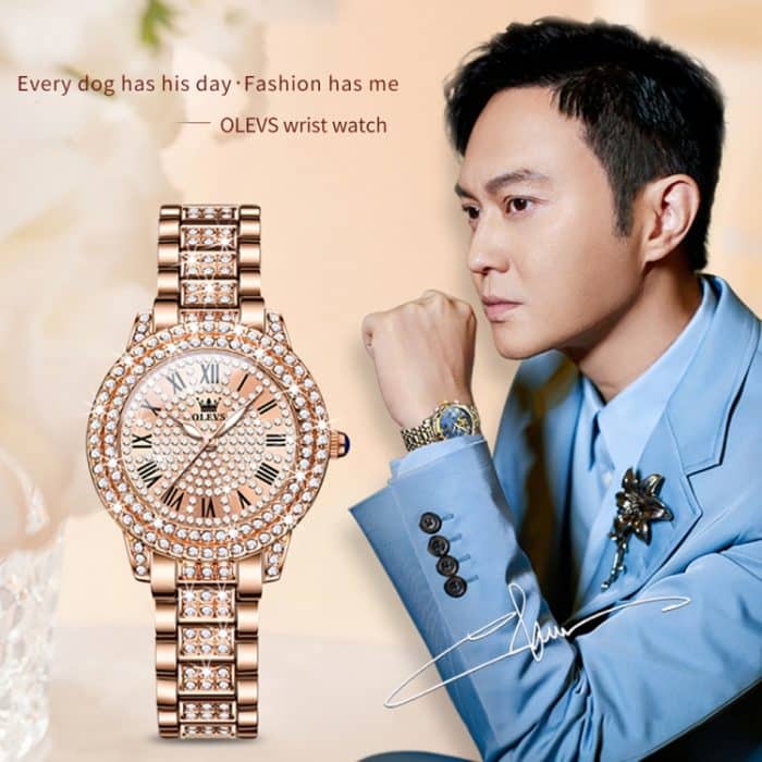 OLEVS 9943 Damen Diamant wasserdichte Quarzuhr – Bild 3