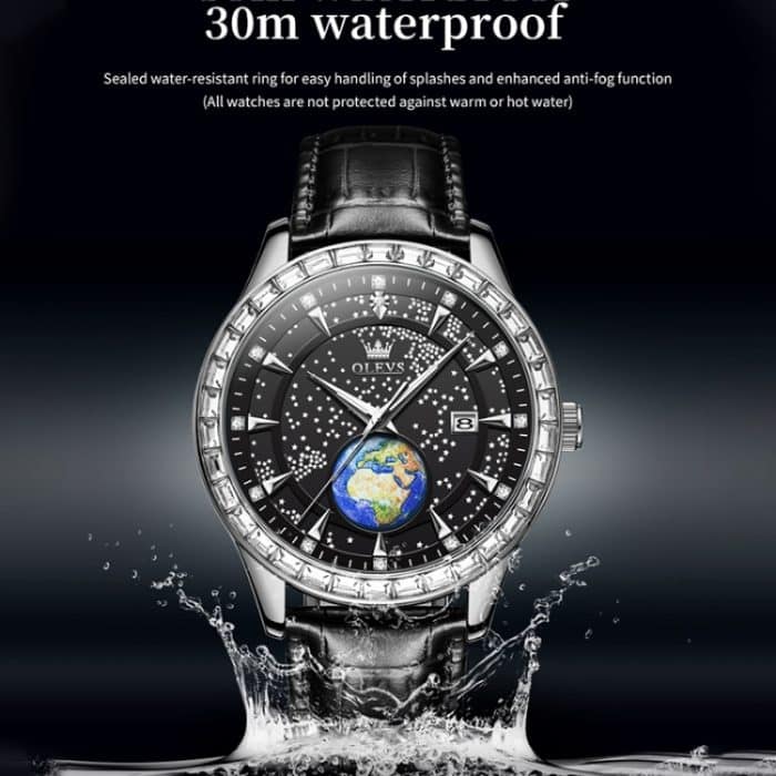 OLEVS 9967 Herren-Quarzuhr mit Sternenhimmel-Gesicht und Diamant-Lünette – Bild 8