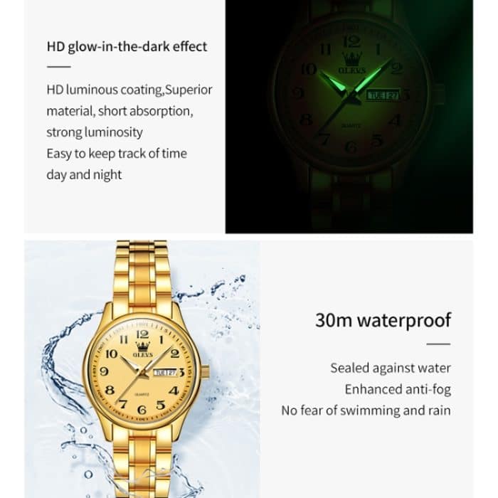 OLEVS 5567 Damen-Stahlarmband, wasserdichte Quarzuhr – Bild 9