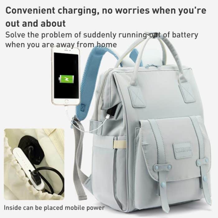 Multifunktionaler Mama-Rucksack mit großem Fassungsvermögen für ausgehende Babypflege, Grey, Blue, Black, Pink, Cartoon Bear, Classic Grey, Classic Black, Classic Blue – Bild 3