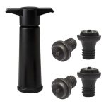 Rotwein-Vakuumpumpe-Erfrischer-Silikon-Weinstopfen-Set, Black Pump 4-stopper Box