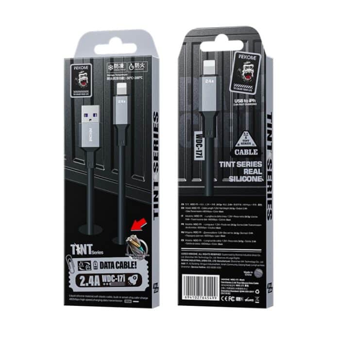 WK WDC-17 2,4 A USB-auf-8-Pin-Silikon-Datenkabel, Länge: 1,2 m – Bild 4