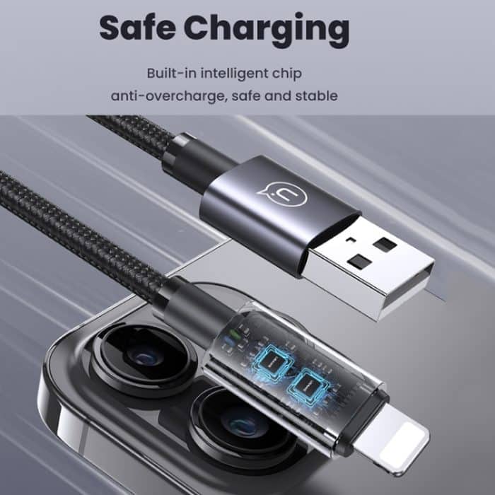 USAMS US-SJ669 USB-auf-8-Pin-2,4-A-Schnellladedatenkabel, Länge: 2 m – Bild 5