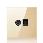 86 mm runde LED-Schalttafel aus gehärtetem Glas, goldenes rundes Glas