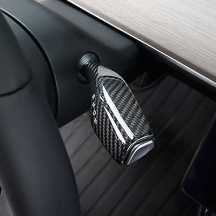 EDA006176401A-2.jpg Für Tesla Model 3 / Y Auto Blinkerhebel Kohlefaser Muster Schutzhülle – Bild 1