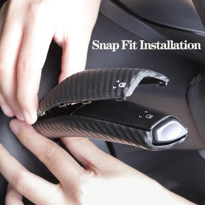 Für Tesla Model 3 / Y Auto Blinkerhebel Kohlefaser Muster Schutzhülle – Bild 4