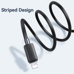 USAMS US-SJ694 USB auf 8 Pin 2.4A gestreiftes Schnellladedatenkabel – Bild 5