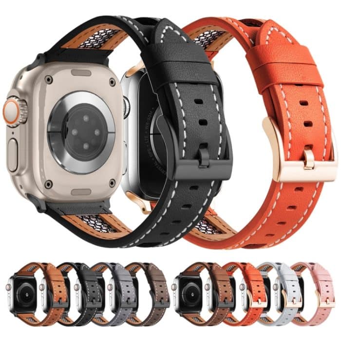 Mesh-Uhrenarmband aus Kalbsleder und echtem Leder – Bild 7