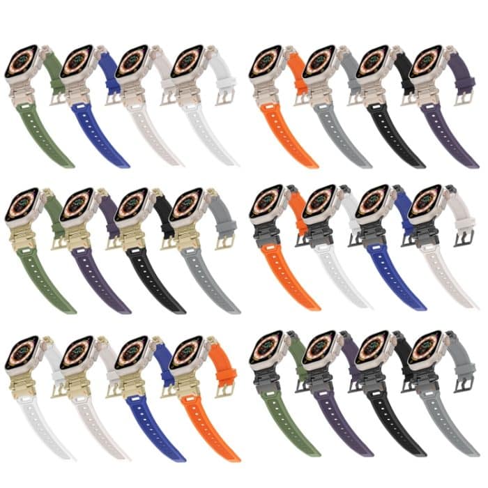 Uhrenarmband aus TPU mit Edelstahlanschluss, For Apple Watch Series 8 45mm, For Apple Watch SE 2022 44mm – Bild 3