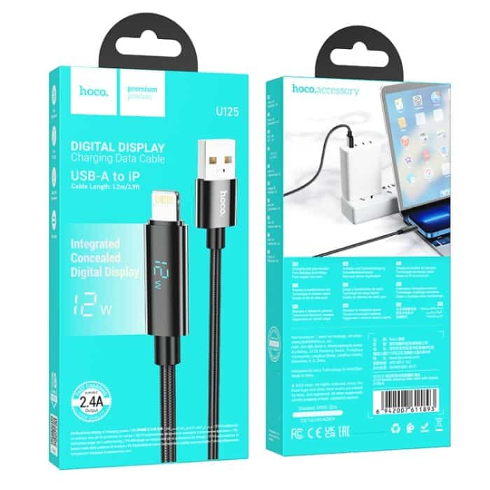 hoco U125 Benefit 1,2 m USB auf 8 Pin Ladedatenkabel mit Display – Bild 4