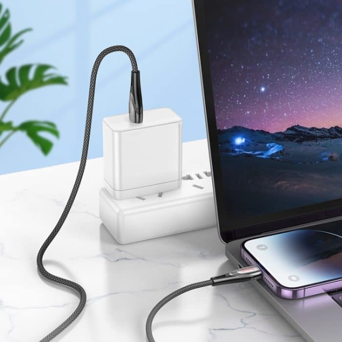 hoco U133 8 Pin auf USB-A geflochtenes Schnellladedatenkabel – Bild 4