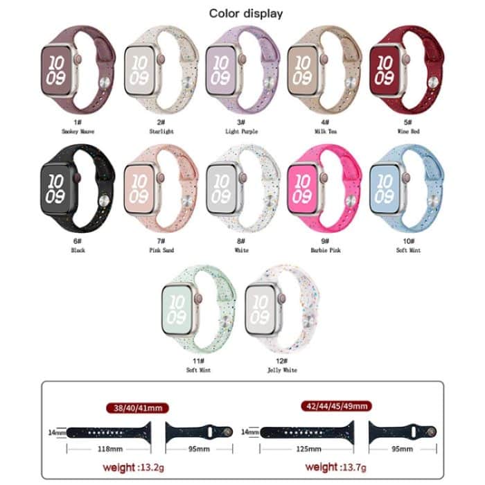 Schlankes Uhrenarmband aus Silikon mit bunten Punkten – Bild 4