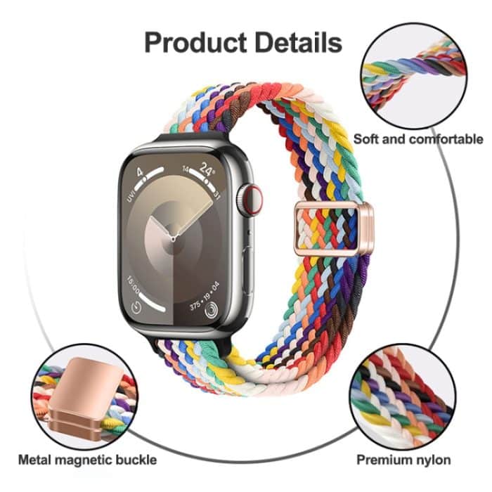 Schlankes Uhrenarmband aus geflochtenem Nylon mit magnetischer Schnalle, For Apple Watch Series 10 46mm, For Apple Watch Series 10 42mm – Bild 4