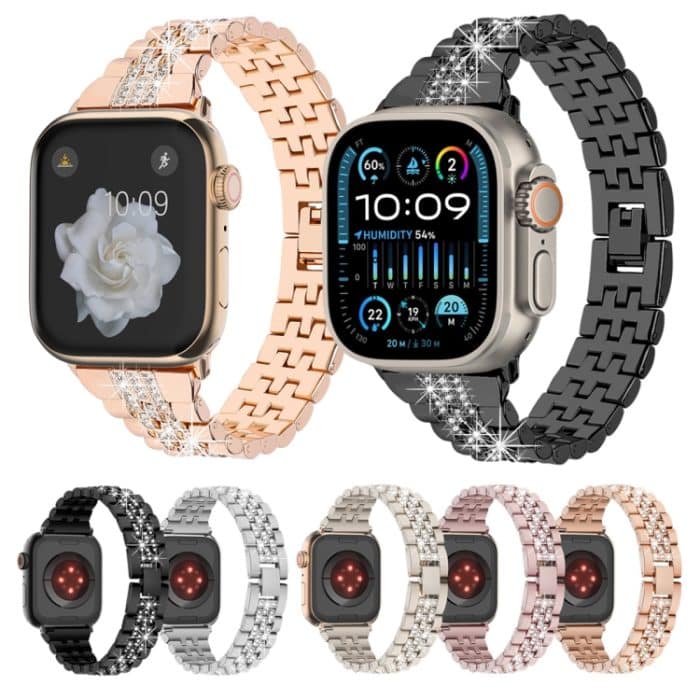 Bling Diamant Kette Metall Uhrenarmband, For Apple Watch SE 2023 44mm, For Apple Watch Ultra 2 49mm, For Apple Watch Series 9 45mm, For Apple Watch Ultra 49mm, For Apple Watch Series 8 45mm, For Apple Watch SE 2022 44mm, For Apple Watch Series 7 45mm... – Bild 3