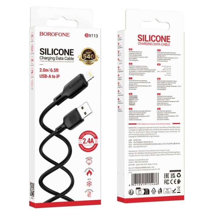 BOROFONE BX113 2,4 A USB auf 8 Pin Silikon Ladedatenkabel – Bild 4