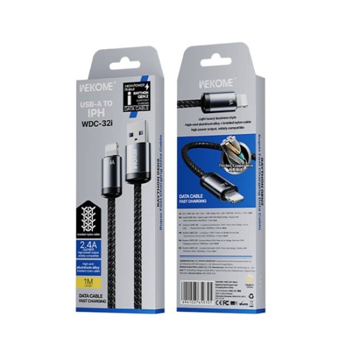 WK WDC-32i Raython Gen2 1m 2,4A USB auf 8 Pin Schnellladedatenkabel – Bild 4