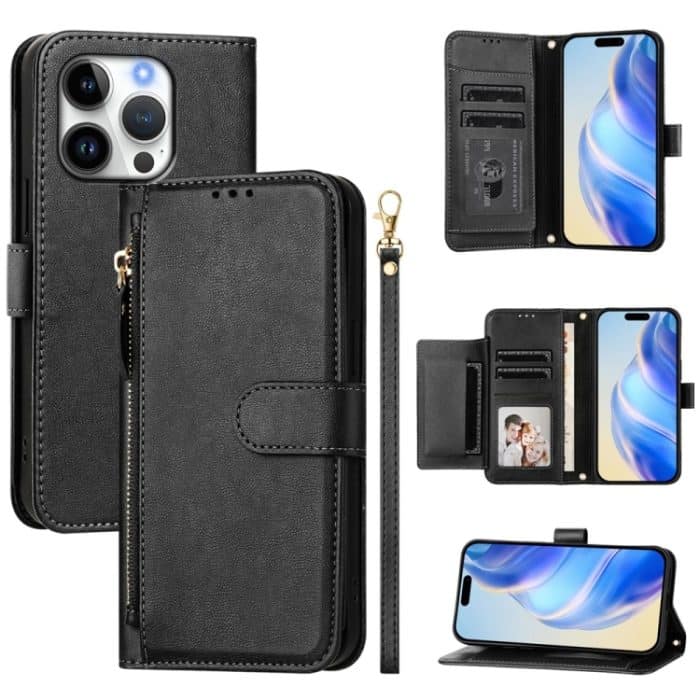 EDA007154702A.jpg Leder-Telefonhülle mit Reißverschluss und mehreren Kartenfächern – Bild 1