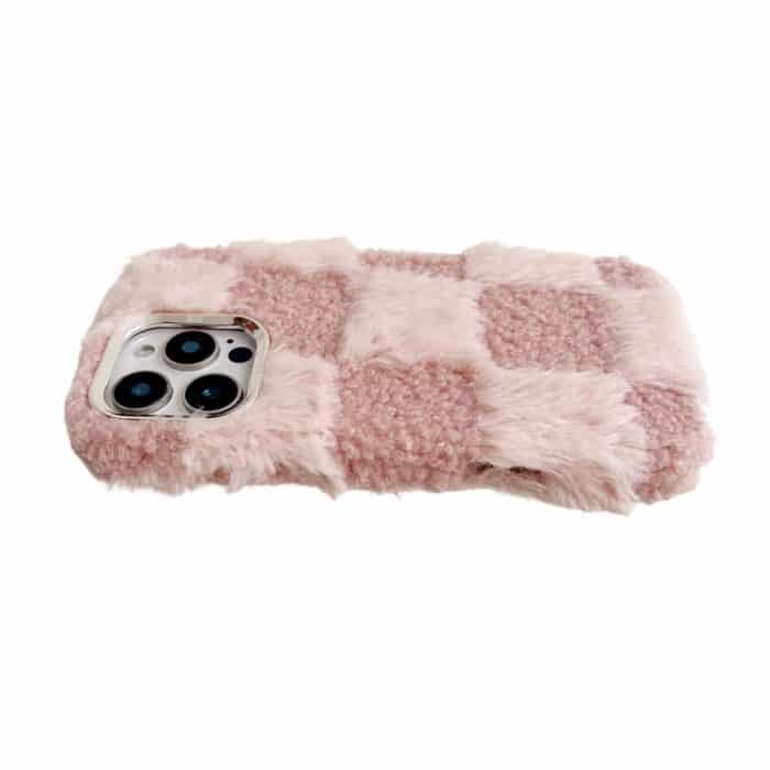 Handyhülle aus Plüsch mit quadratischem Gittermuster, For iPhone 15 Plus, For iPhone 15, For iPhone 14 Plus, For iPhone 14, For iPhone 14 Pro, For iPhone 14 Pro Max – Bild 5