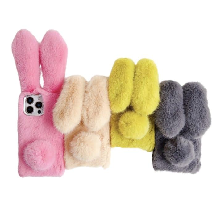TPU-Telefonhülle mit einfarbigem Plüschkaninchen, For iPhone 15 Plus, For iPhone 15, For iPhone 14 Plus, For iPhone 14, For iPhone 14 Pro, For iPhone 14 Pro Max – Bild 2