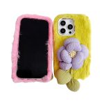 Stoff Blume Plüsch TPU Telefon Fall, For iPhone 14 Plus, For iPhone 14, For iPhone 14 Pro, For iPhone 14 Pro Max – Bild 3