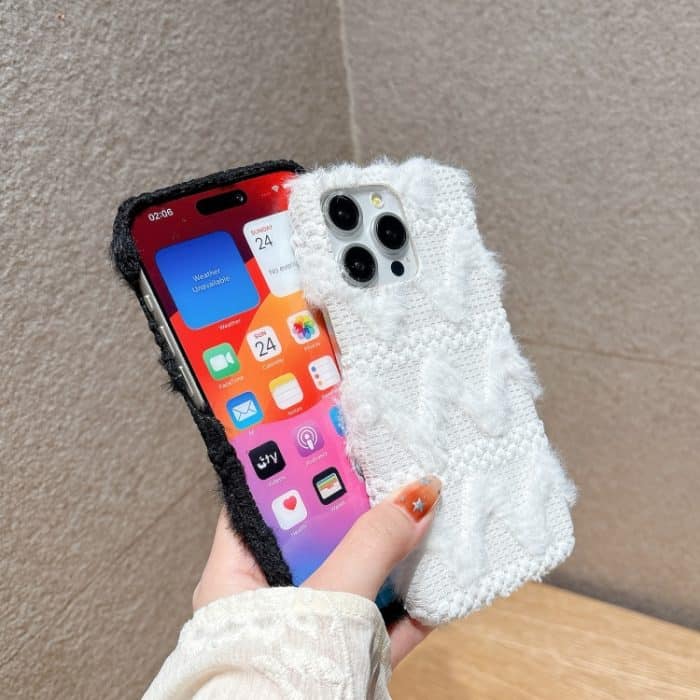 Plüsch-TPU-Telefonhülle mit W-Textur, For iPhone 13 Pro, For iPhone 13, For iPhone 13 Pro Max – Bild 2