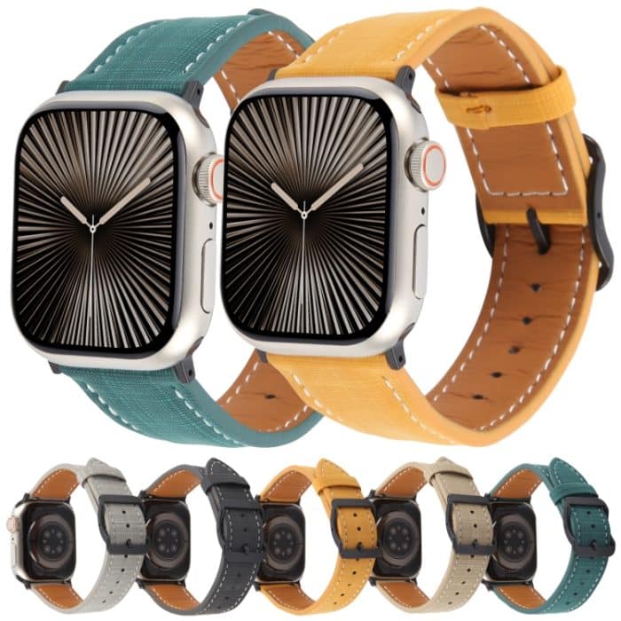 Uhrenarmband aus Mikrofaserleder mit karierter Schnalle, For Apple Watch 46mm / 49mm / 45mm / 44mm, For Apple Watch 42mm / 41mm / 40mm / 38mm – Bild 2