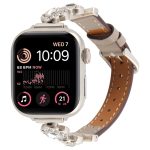 Schmales Uhrenarmband aus Mikrofaser-Leder mit Diamanten, For Apple Watch 46mm / 49mm / 45mm / 44mm, For Apple Watch 42mm / 41mm / 40mm / 38mm