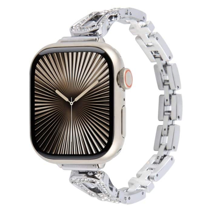 Schlankes U-förmiges Uhrenarmband aus Diamantlegierung mit Schnellverschluss, For Apple Watch 46mm / 49mm / 45mm / 44mm, For Apple Watch 42mm / 41mm / 40mm / 38mm – Bild 1