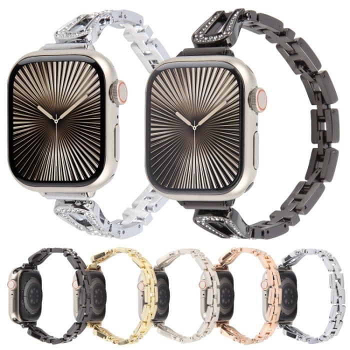 Schlankes U-förmiges Uhrenarmband aus Diamantlegierung mit Schnellverschluss, For Apple Watch 46mm / 49mm / 45mm / 44mm, For Apple Watch 42mm / 41mm / 40mm / 38mm – Bild 2