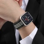Uhrenarmband aus geflochtenem Nylon mit Fallschirmschnalle und 3-Streifen, For Apple Watch 46mm / 49mm / 45mm / 44mm, For Apple Watch 42mm / 41mm / 40mm / 38mm – Bild 6