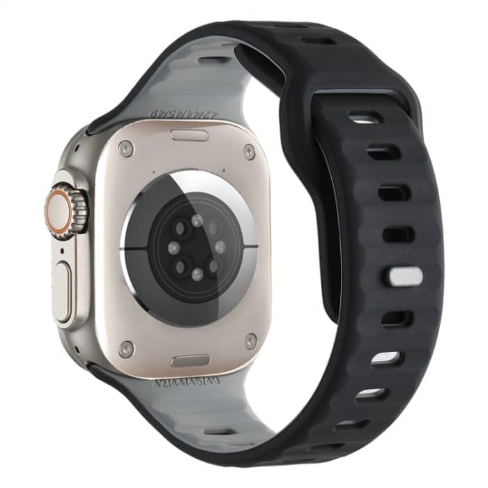 EDA007388302A_1.jpg Zweifarbiges Silikon-Uhrenarmband mit horizontalen Streifen – Bild 4