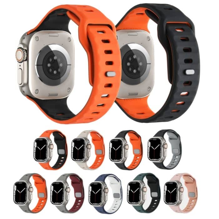 EDA0073883_B1-1.jpg Zweifarbiges Silikon-Uhrenarmband mit horizontalen Streifen – Bild 2