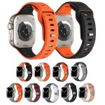 Zweifarbiges Silikon-Uhrenarmband mit horizontalen Streifen, For Apple Watch 46mm / 49mm / 45mm / 44mm, For Apple Watch 42mm / 41mm / 40mm / 38mm – Bild 2