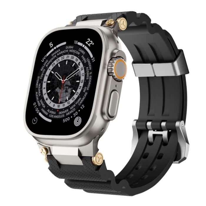 Cooles Silikon-Uhrenarmband mit zweireihigen Löchern, For Apple Watch 46mm / 49mm / 45mm / 44mm, For Apple Watch 42mm / 41mm / 40mm / 38mm – Bild 1